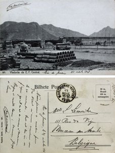 Centralne żelazo Brazylii nad kanałem Mangue w Rio de Janeiro autorstwa Papelaria Zenith